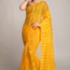 yellow by yellow dhakai flower jamdani